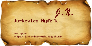 Jurkovics Nyék névjegykártya
